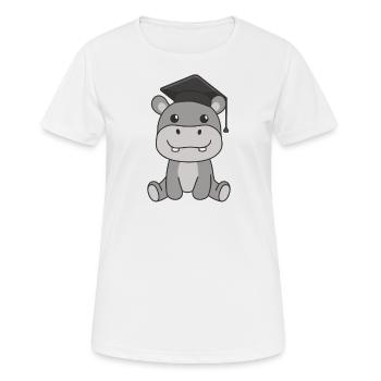 Enfants de la maternelle cloué Hippo Graduation - T-shirt respirant Femme - blanc - Devant - AI Model Female 172 dark (172cm)