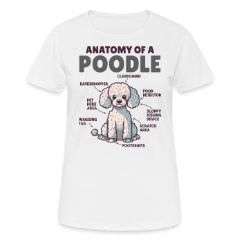 Explication du chien Anatomie d’un caniche - T-shirt respirant Femme - blanc - Devant - AI Model Female 172 dark (172cm)
