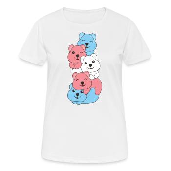 Transgender Flag Pride LGBTQ Cute Quokka Stack - T-shirt respirant Femme - blanc - Devant - AI Model Female 172 dark (172cm)