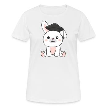Enfants de la maternelle cloué Lapin Graduation - T-shirt respirant Femme - blanc - Devant - AI Model Female 172 dark (172cm)