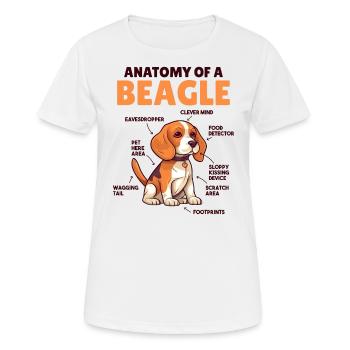 Explication du chien Anatomie d’un beagle - T-shirt respirant Femme - blanc - Devant - AI Model Female 172 dark (172cm)