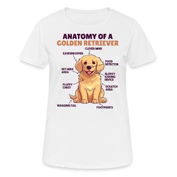 Explication du chien Anatomie d’un Golden Retriever - T-shirt respirant Femme - blanc - Devant - AI Model Female 172 dark (172cm)