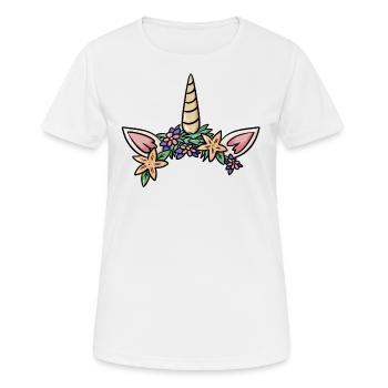 Einhorn Ohren Kopfschmuck niedliche Geschenkidee - Frauen T-Shirt atmungsaktiv - Weiß - Vorne - AI Model Female 172 dark (172cm)