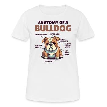 Explication du chien Anatomie d’un bouledogue - T-shirt respirant Femme - blanc - Devant - AI Model Female 172 dark (172cm)
