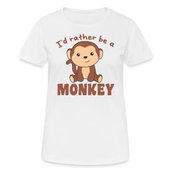 Ich wäre lieber eine Affe - süßer Affe - Frauen T-Shirt atmungsaktiv - Weiß - Vorne - AI Model Female 172 dark (172cm)