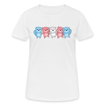 Transgender Flag Pride LGBTQ mignon castor - T-shirt respirant Femme - blanc - Devant - AI Model Female 172 dark (172cm)