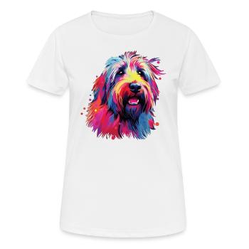 Aquarelle coloré Bearded Collie - T-shirt respirant Femme - blanc - Devant - AI Model Female 172 dark (172cm)