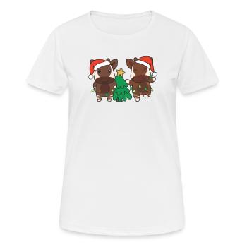 Okapi Noël Animaux D’hiver Okapis - T-shirt respirant Femme - blanc - Devant - AI Model Female 172 dark (172cm)
