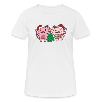 Axolotls Noël Hiver Animaux Axolotls - T-shirt respirant Femme - blanc - Devant - AI Model Female 172 dark (172cm)