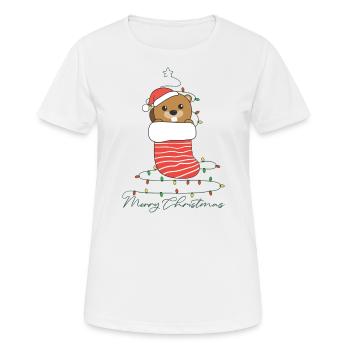Biber Weihnachten Schnee Winter Tiere Biber - Frauen T-Shirt atmungsaktiv - Weiß - Vorne - AI Model Female 172 dark (172cm)