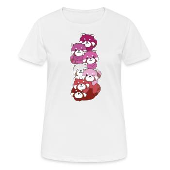 Lipstick Lesbische Pride LGBTQ süßer Roter Panda - Frauen T-Shirt atmungsaktiv - Weiß - Vorne - AI Model Female 172 dark (172cm)