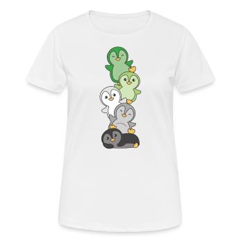 Aromance drapeau fierté LGBTQ mignon pingouin pile - T-shirt respirant Femme - blanc - Devant - AI Model Female 172 dark (172cm)