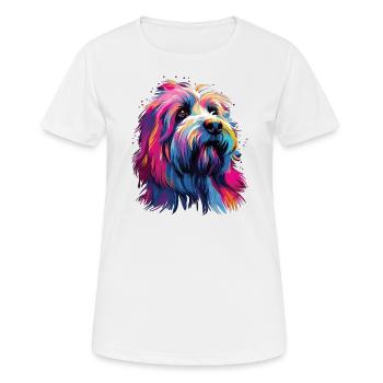 Aquarelle coloré Bearded Collie - T-shirt respirant Femme - blanc - Devant - AI Model Female 172 dark (172cm)