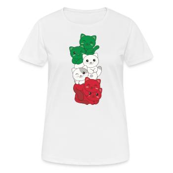 italian flag cat italian italy - Women's Breathable T-Shirt - white - Front - AI Model Female 172 dark (172cm)