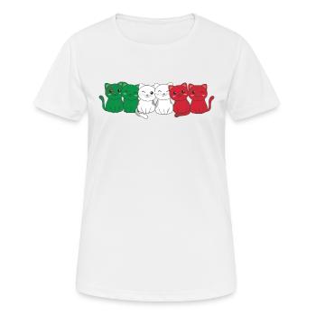 italian flag cat italian italy - Women's Breathable T-Shirt - white - Front - AI Model Female 172 dark (172cm)