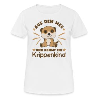À l’écart, voici un suricate enfant de crèche - T-shirt respirant Femme - blanc - Devant - AI Model Female 172 dark (172cm)