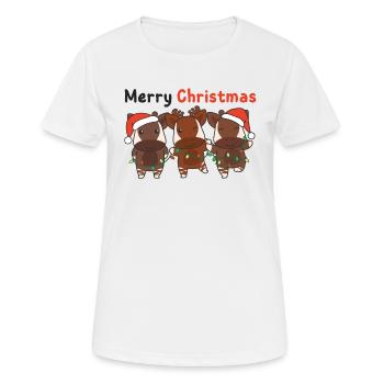 Okapi Noël Hiver Animaux Okapi - T-shirt respirant Femme - blanc - Devant - AI Model Female 172 dark (172cm)
