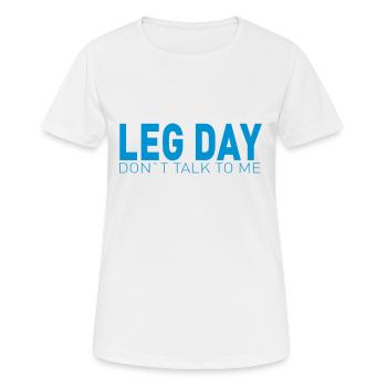 NE ME PARLER JAMBE WORKOUT-! - T-shirt respirant Femme - blanc - Devant - AI Model Female 172 dark (172cm)