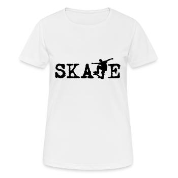 Skate - skateur - cadeau Conseil - skate- - T-shirt respirant Femme - blanc - Devant - AI Model Female 172 dark (172cm)