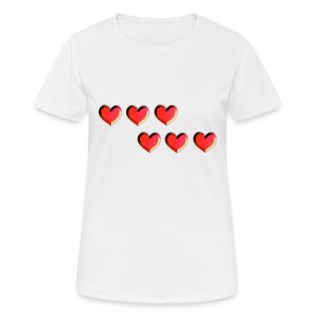 sechs herzen rot glitzer muster - Frauen T-Shirt atmungsaktiv - Weiß - Vorne - AI Model Female 172 dark (172cm)