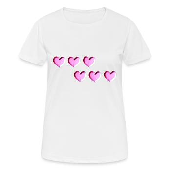sechs herzen pink glitzer - Frauen T-Shirt atmungsaktiv - Weiß - Vorne - AI Model Female 172 dark (172cm)
