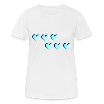 sechs herzen blau glitzer muster - Frauen T-Shirt atmungsaktiv - Weiß - Vorne - AI Model Female 172 dark (172cm)
