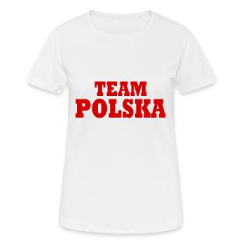 Team polska - Frauen T-Shirt atmungsaktiv - Weiß - Vorne - AI Model Female 172 dark (172cm)