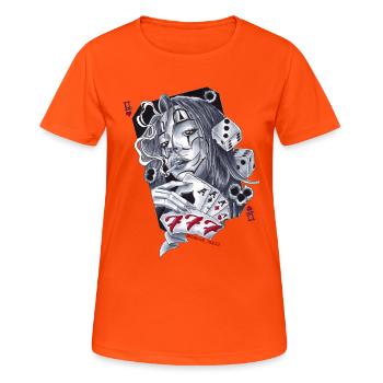 Lucky Seven7 Custom Tattoo Design Stavros_ink32 - T-shirt respirant Femme - orange néon - Devant - AI Model Female 172 dark (172cm)