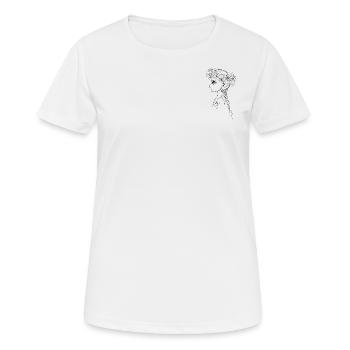 Blumenmaedchen sw - Frauen T-Shirt atmungsaktiv - Weiß - Vorne - AI Model Female 172 dark (172cm)
