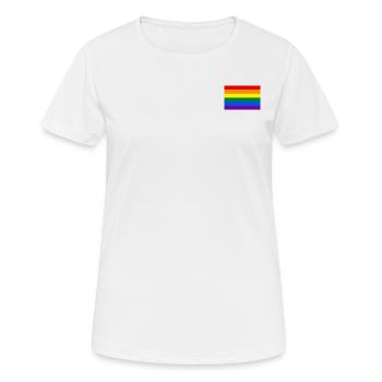 Regenbogen - Frauen T-Shirt atmungsaktiv - Weiß - Vorne - AI Model Female 172 dark (172cm)