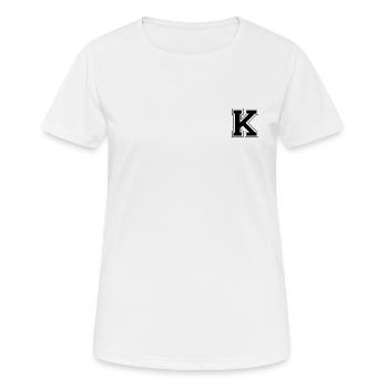 K - Frauen T-Shirt atmungsaktiv - Weiß - Vorne - AI Model Female 172 dark (172cm)