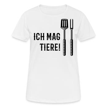 Ich Mag Tiere! (Grillbesteck / Black) - Frauen T-Shirt atmungsaktiv - Weiß - Vorne - AI Model Female 172 dark (172cm)