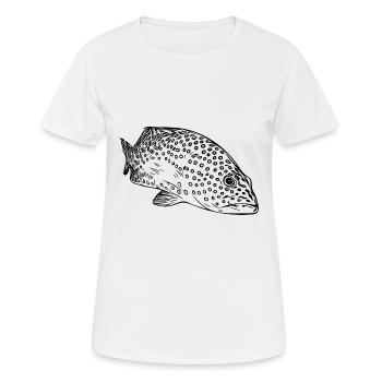 Mérou tacheté vintage élégant - T-shirt respirant Femme - blanc - Devant - AI Model Female 172 dark (172cm)
