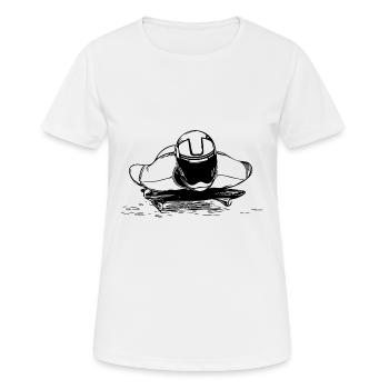 Brave skeleton rider in the ice channel - Women's Breathable T-Shirt - white - Front - AI Model Female 172 dark (172cm)