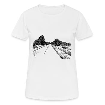 Route romantique solitaire vers nulle part - T-shirt respirant Femme - blanc - Devant - AI Model Female 172 dark (172cm)