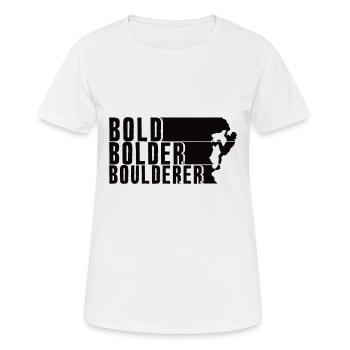 Bold Bolder Boulderer Bloc Bloc - T-shirt respirant Femme - blanc - Devant - AI Model Female 172 dark (172cm)
