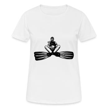 Schwereloser Taucher Leidenschaft Unterwasserwelt - Frauen T-Shirt atmungsaktiv - Weiß - Vorne - AI Model Female 172 dark (172cm)