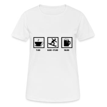 Snowboard - Symbol - Apres Ski - Ski - Women's Breathable T-Shirt - white - Front - AI Model Female 172 dark (172cm)