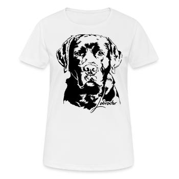 LABRADOR Retriever Labbi Hunde Hund Wilsigns - Frauen T-Shirt atmungsaktiv - Weiß - Vorne - AI Model Female 172 dark (172cm)
