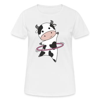 Cows the hullern Kuhl hoop Sport cow - Women's Breathable T-Shirt - white - Front - AI Model Female 172 dark (172cm)