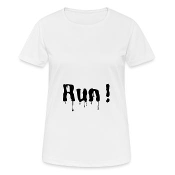 Lauf! (schwarz) - Frauen T-Shirt atmungsaktiv - Weiß - Vorne - AI Model Female 172 dark (172cm)