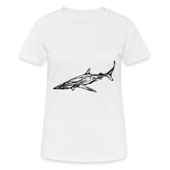 Elegant vintage deep sea shark - Women's Breathable T-Shirt - white - Front - AI Model Female 172 dark (172cm)