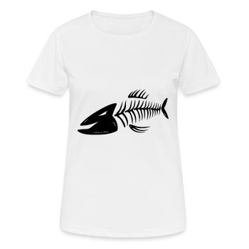 Tête de poisson Vector Gräten - Dans toutes les couleurs - T-shirt respirant Femme - blanc - Devant - AI Model Female 172 dark (172cm)