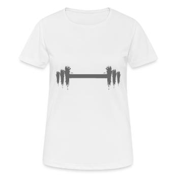 Long poids d'haltère - T-shirt respirant Femme - blanc - Devant - AI Model Female 172 dark (172cm)