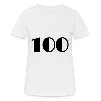 100. 100 YEARS. 100th ANNIVERSARY. 100 BIRTHDAY - Women's Breathable T-Shirt - white - Front - AI Model Female 172 dark (172cm)