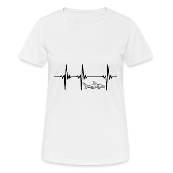 Heartbeat pour les requins d’eau profonde élégants et rapides - T-shirt respirant Femme - blanc - Devant - AI Model Female 172 dark (172cm)