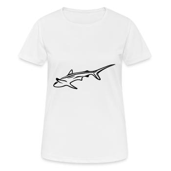 Requin élégant dans le courant de dérive - T-shirt respirant Femme - blanc - Devant - AI Model Female 172 dark (172cm)