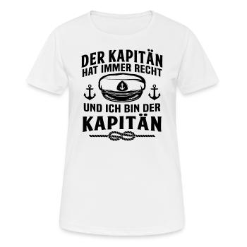 ich bin der kapitän - Frauen T-Shirt atmungsaktiv - Weiß - Vorne - AI Model Female 172 dark (172cm)