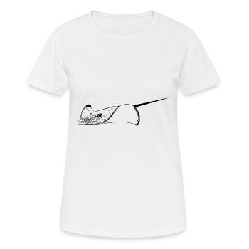 Stachelrochen im eleganten Flug - Frauen T-Shirt atmungsaktiv - Weiß - Vorne - AI Model Female 172 dark (172cm)