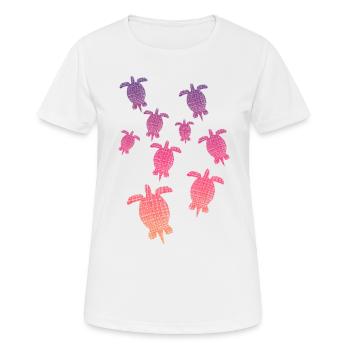 Schildkröten Turtle - Frauen T-Shirt atmungsaktiv - Weiß - Vorne - AI Model Female 172 dark (172cm)